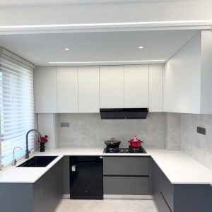 Mẫu Bếp chữ U - Chất liệu inox