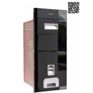 Thùng gạo gương nút nhấn màu đen B303 (GB300B) – Eurogold